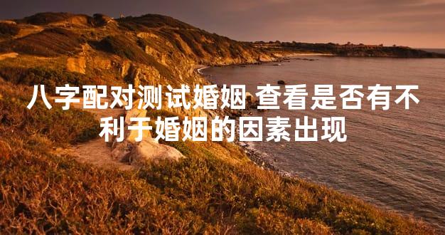 八字配对测试婚姻 查看是否有不利于婚姻的因素出现